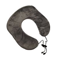 Reisekomfort Deluxe: Nackenkissen mit Schlafmaske und Ohrstöpsel Set - Abnehmbarer Bezug - Grau | 1