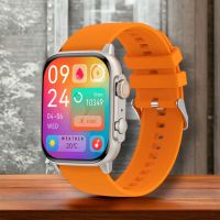 Smartwatch Damen, Fitnessuhr Herren mit 1,96 Zoll; Android, IOS kompatibel; orange